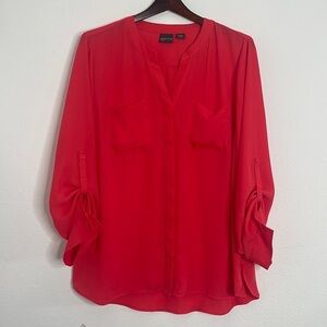 Covington coral polyester blouse size 1x